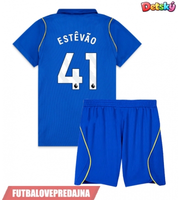 Lacne Dětský Futbalové dres Chelsea Estevao Willian #41 2026-27 Krátky Rukáv - Domáci (+ trenírky)